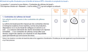 Extrait grille d'analyse des RPS - Source INRS